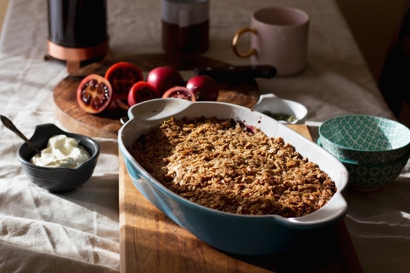Yummy Red Tamarillo Breakfast Crumble - Twisted Citrus
